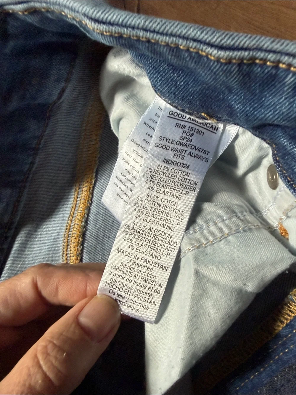 Good American Blue Light Wash Denim Jeans